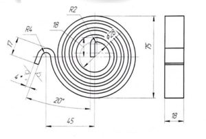 flat spiral spring drawing