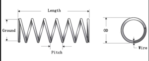 Custom Stainless Steel Coil Spring drawing